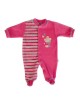 Babygrow Velour Fuchsia Stripe