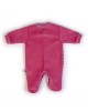 Babygrow Velour Fuchsia Stripe