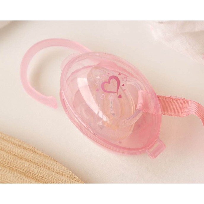 Kiokids Soother Holder Hearts Pink