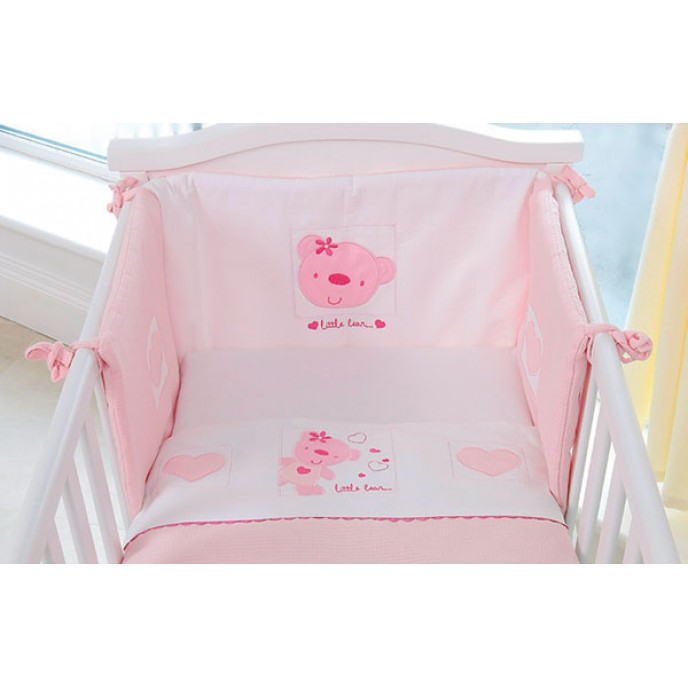 pink crib bumper set