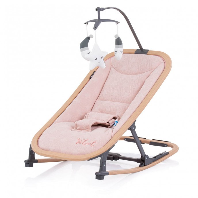 Chipolino Bouncer Rocker Velvet Wood and Rose