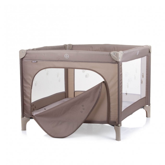 Chipolino Travel Cot Pop Up Square Tiger Beige