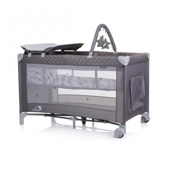 Chipolino Travel Cot Luna Ash Grey