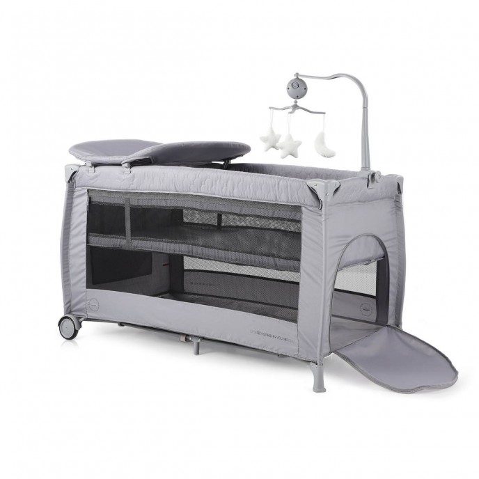 Chipolino Travel Cot Bella Ash Grey