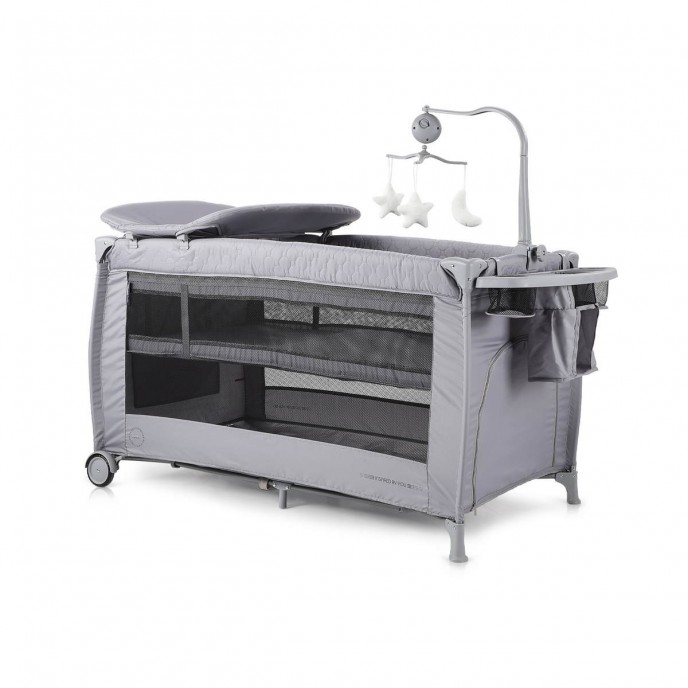 Chipolino Travel Cot Bella Ash Grey