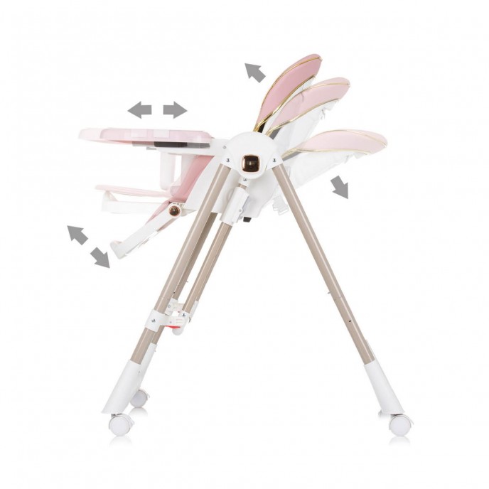 Chipolino Highchair and Swing Milkshake Flamingo