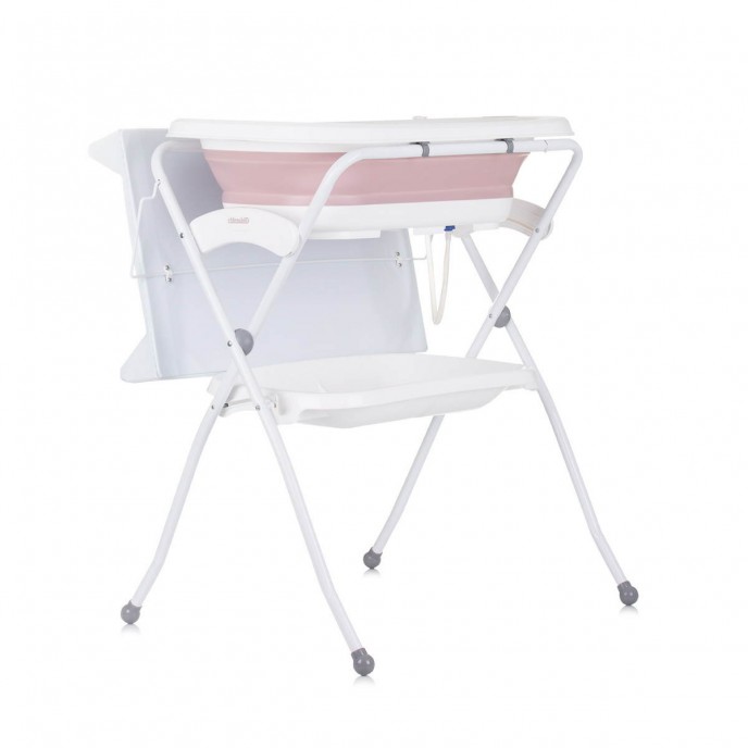 Chipolino Changer Unit with Foldable Bath Fiore Pink