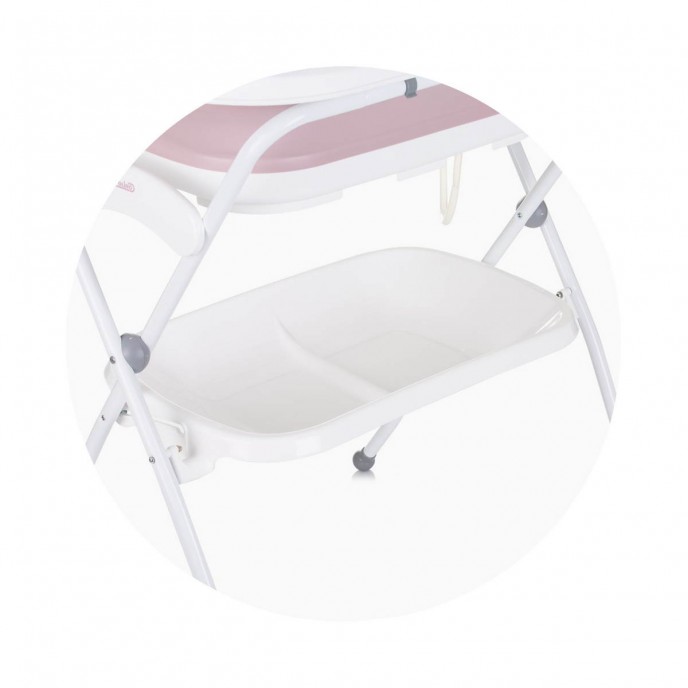 Chipolino Changer Unit with Foldable Bath Fiore Pink