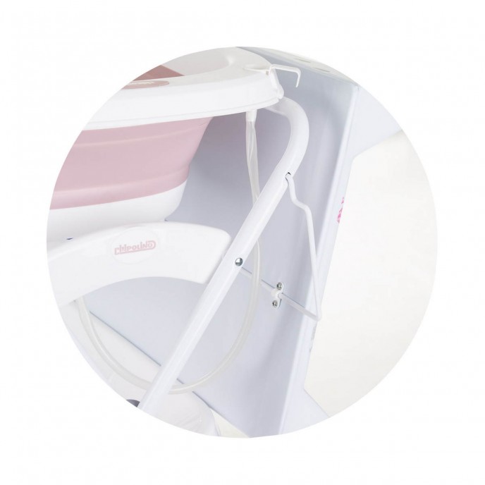 Chipolino Changer Unit with Foldable Bath Fiore Pink