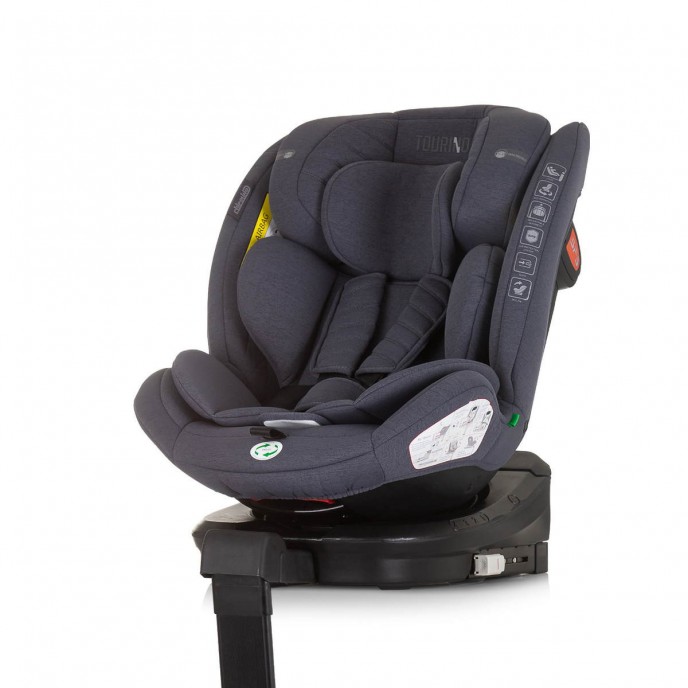 Chipolino Carseat I-Size ISOfix 360 Tourino Granite (40-150cm)