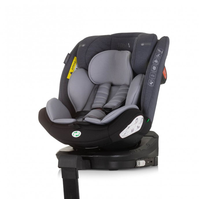 Chipolino Carseat I-Size ISOfix 360 Tourino Grey Mix (40-150cm)