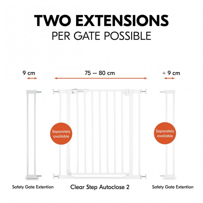 Hauck Gate Extension 9cm White