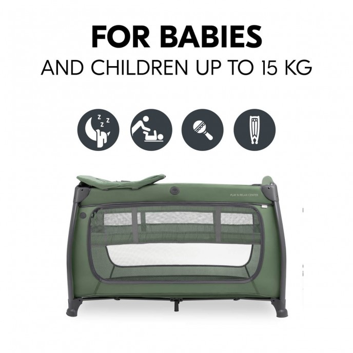 Hauck Travel Cot Play n Relax Centre Dark Green