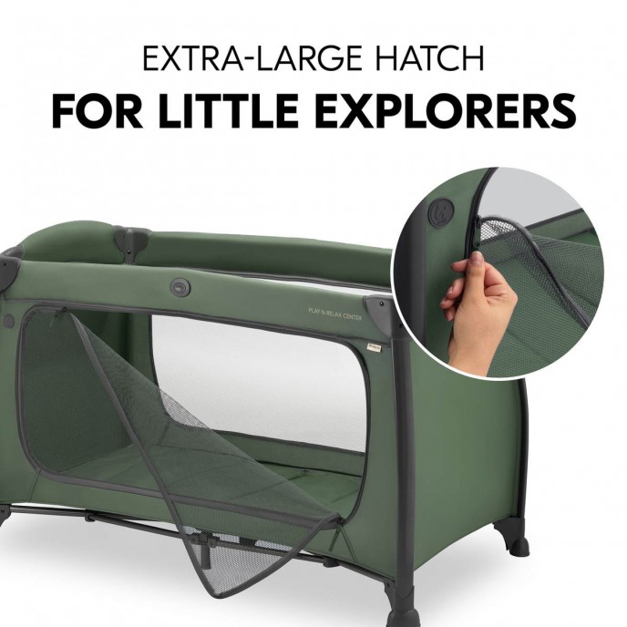 Hauck Travel Cot Play n Relax Centre Dark Green