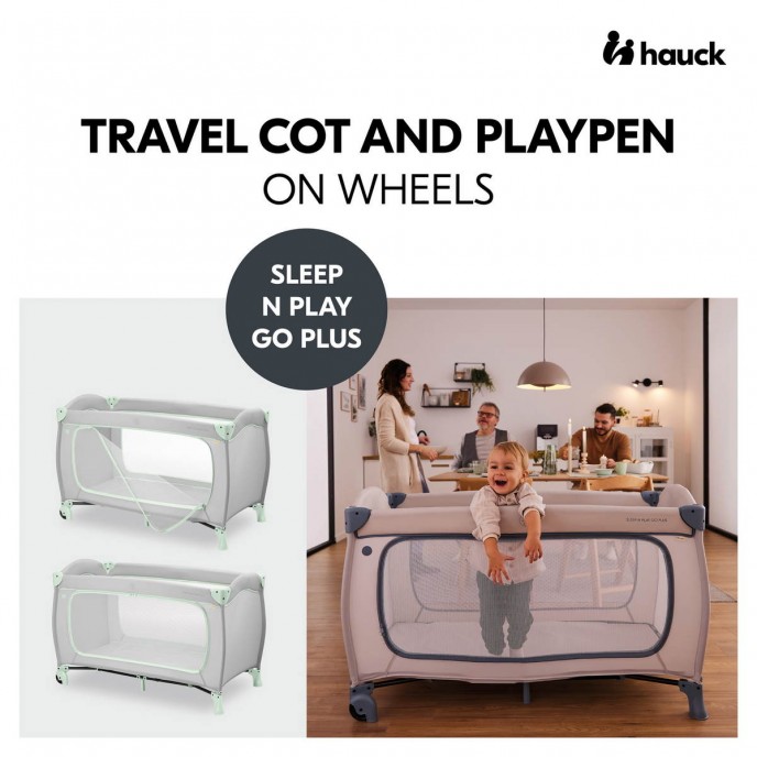 Hauck Travel Cot Sleep n Play Go Plus Dusty Mint