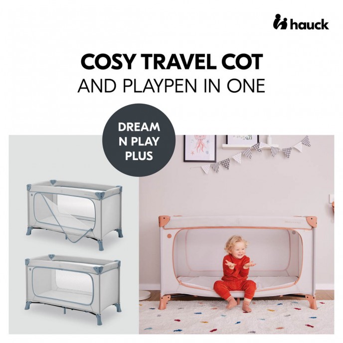 Hauck Travel Cot Dream n Play Plus Dusty Blue