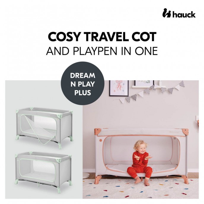 Hauck Travel Cot Dream n Play Plus Dusty Mint