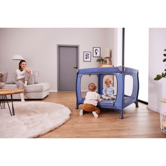 Hauck Travel Cot Sleep n Play Square Set Dark Blue