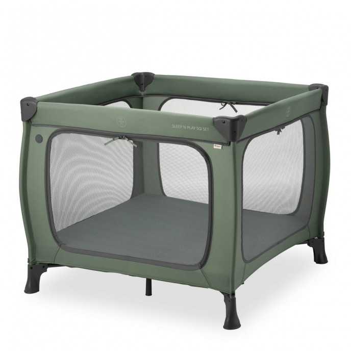 Hauck Travel Cot Sleep n Play Square Set Dark Green