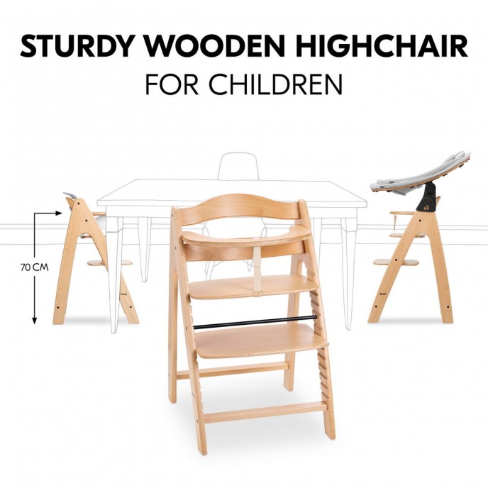 Hauck Arketa Wooden Highchair Beech (up to 130kg)