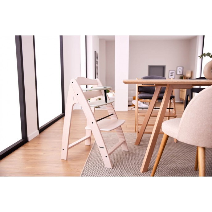 Hauck Arketa Wooden Highchair Beech White Washed and Mint (up to 130kg)