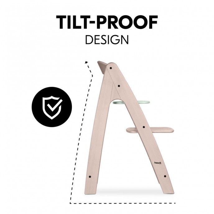 Hauck Arketa Wooden Highchair Beech White Washed and Mint (up to 130kg)