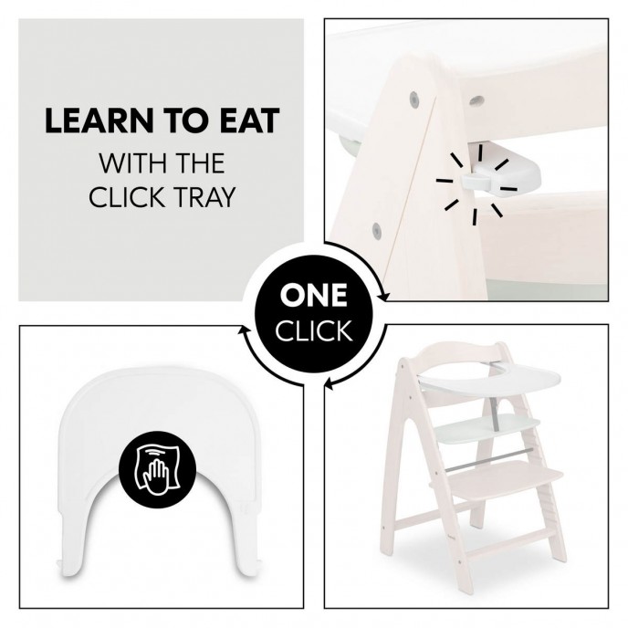 Hauck Arketa Wooden Highchair Beech White Washed and Mint (up to 130kg)