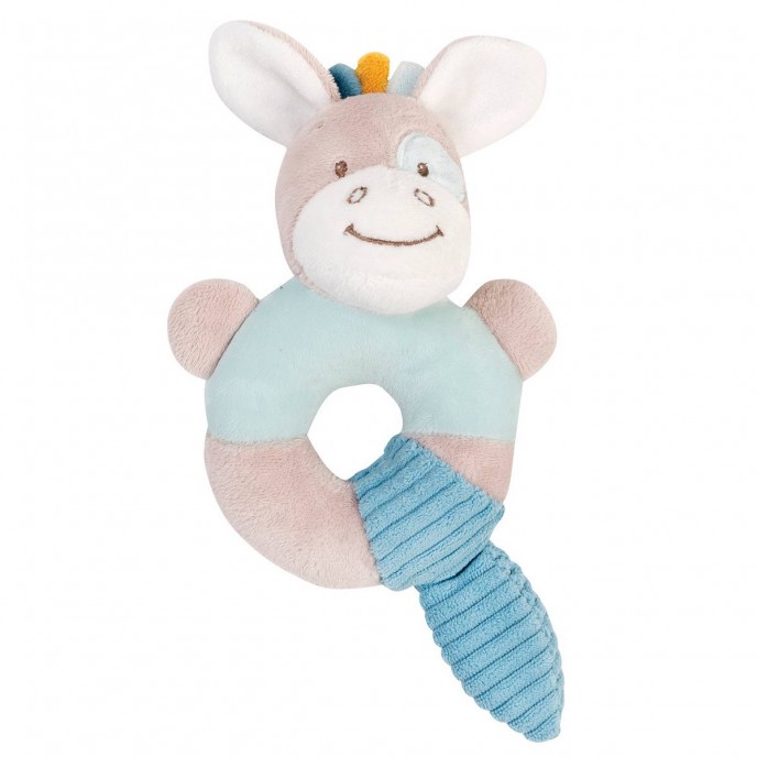 blue horse baby rattle