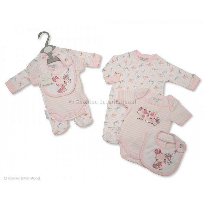 Babygrow Set 3pc Bunny Butterfly Pink