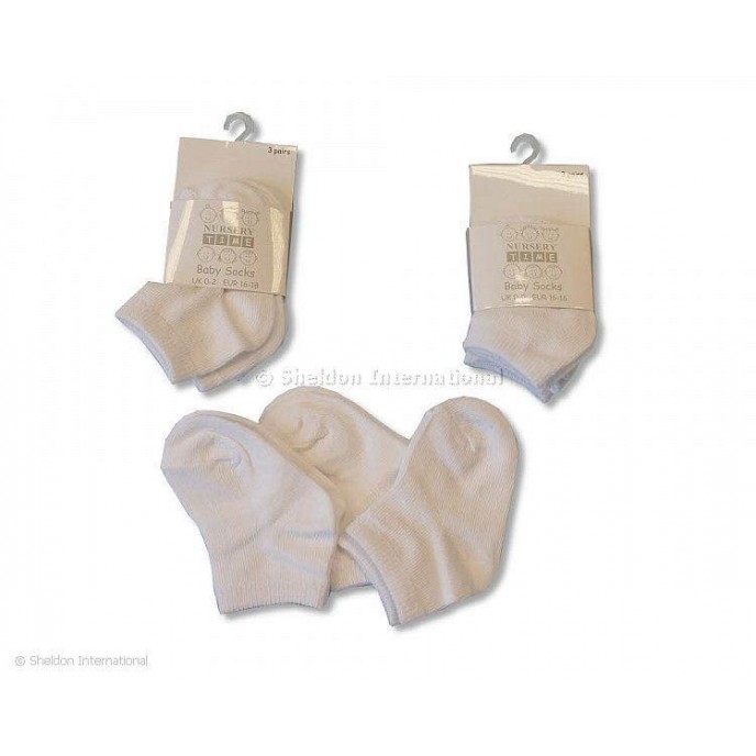 Baby Socks White Newborn 00-0 3pk