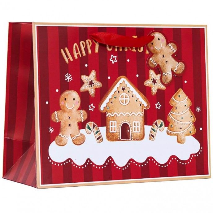 Christmas Gift Bag Gingerbread Medium