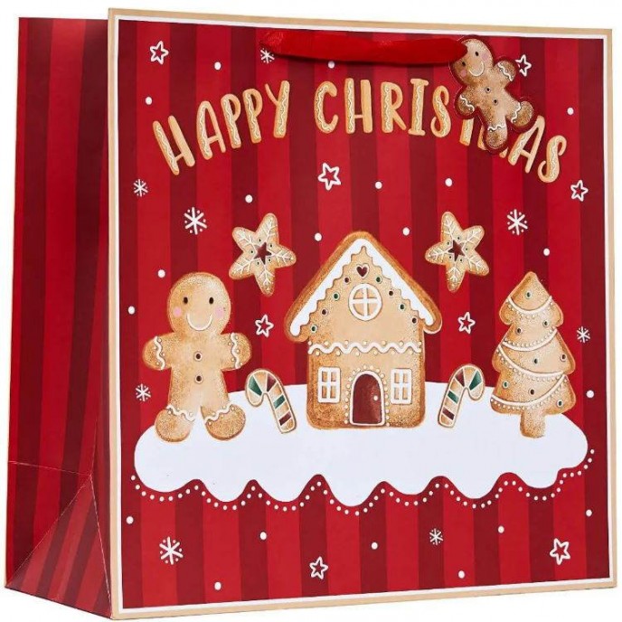 Christmas Gift Bag Gingerbread Jumbo 