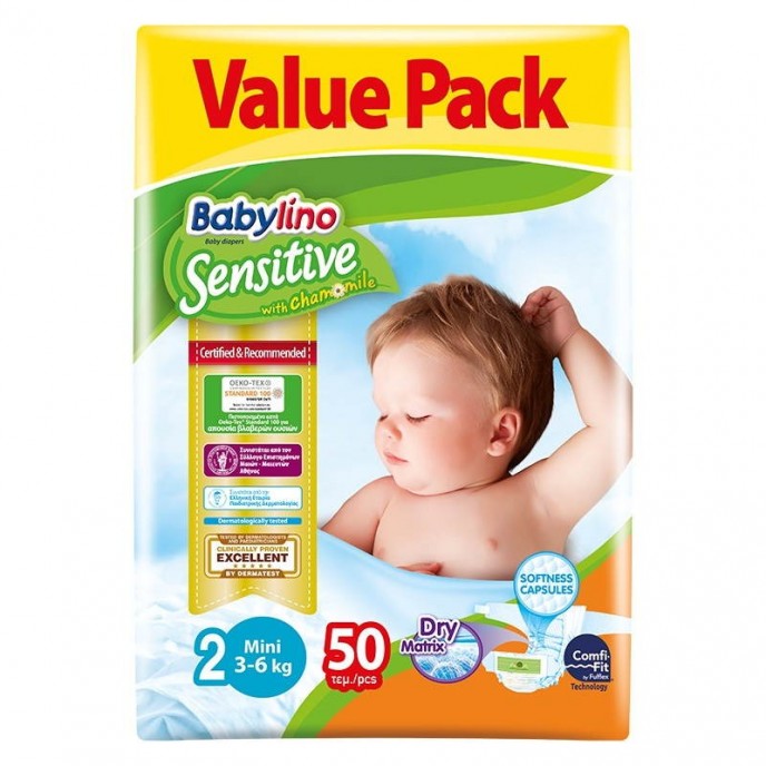 Babylino Sensitive Nappies Size 2 50pc