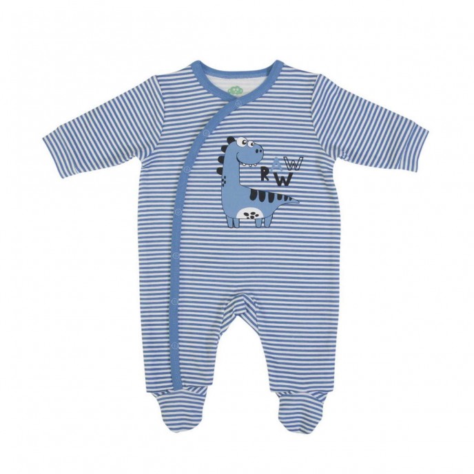 Babygrow Organic Cotton Stripe Dino 1m