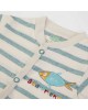 Babygrow Organic Cotton Teal Stripe Fish 0m