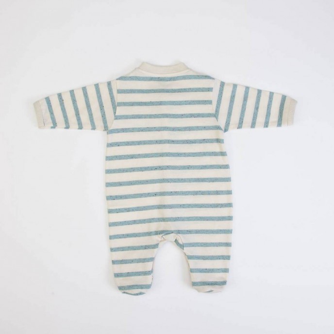 Babygrow Organic Cotton Teal Stripe Fish 0m