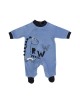 Babygrow Organic Velour Blue Dino Rawr 0m