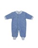 Babygrow Organic Velour Blue Dino 0m