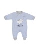 Babygrow Velour Blue Elephant 0m