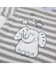 Babygrow Velour Grey Stripe Elephant 1m