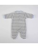 Babygrow Velour Grey Stripe Elephant 1m