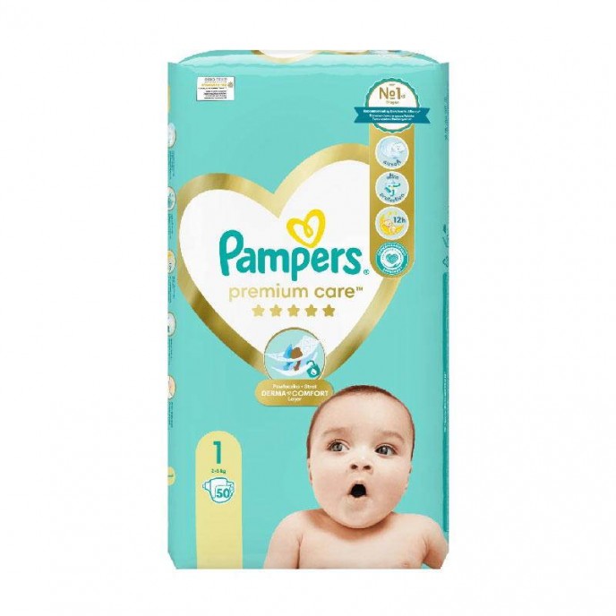 Pampers Nappies New Baby Size 1 (2-5kg) 50pc