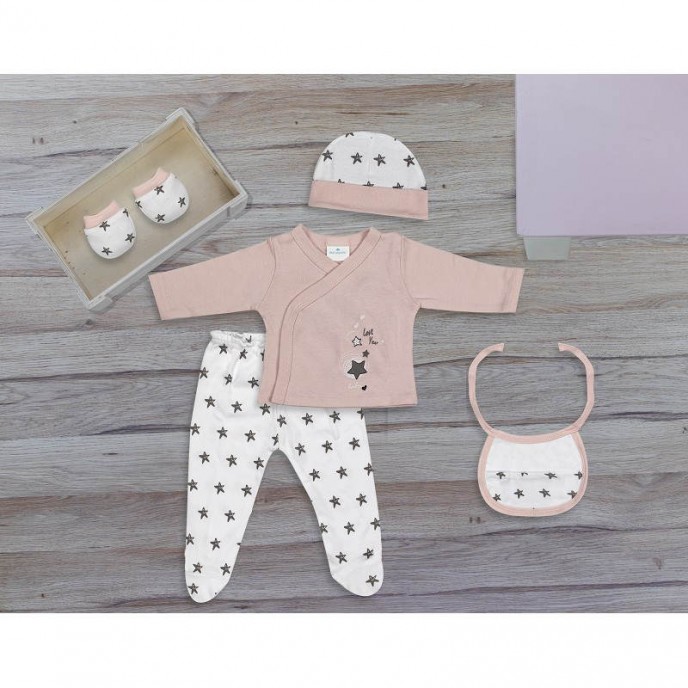 Interbaby Gift Set 5pc Love You Pink