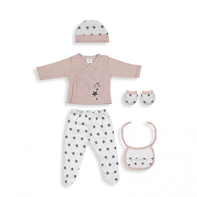 Interbaby Gift Set 5pc Love You Pink