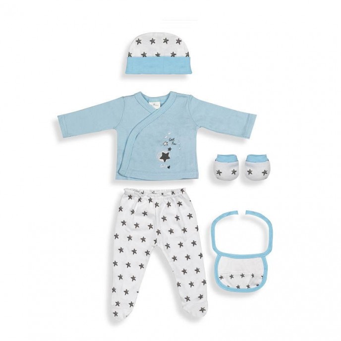 Interbaby Gift Set 5pc Love You Blue