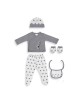 Interbaby Gift Set 5pc Love You Grey