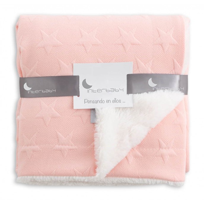 Interbaby Blanket Fleece Star Pink