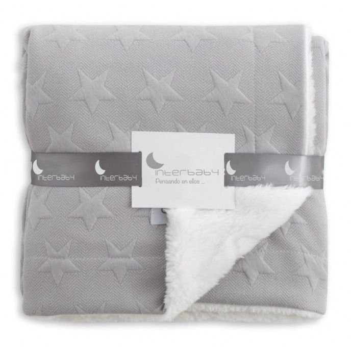 Interbaby Blanket Fleece Star Gray