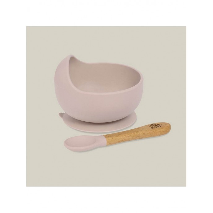 Interbaby Silicone Suction Bowl with Spoon Pink