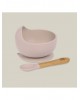 Interbaby Silicone Suction Bowl with Spoon Pink